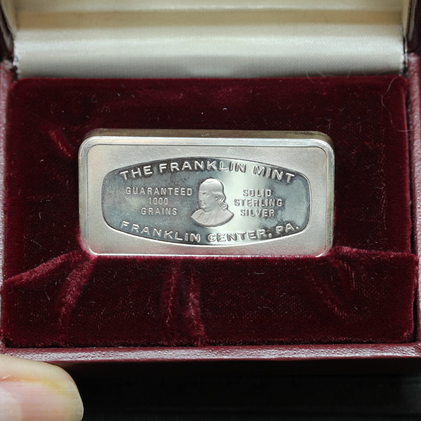 1971 Franklin Mint Albuquerque National Bank 1000 Grain Proof Sterling Silver Ingot