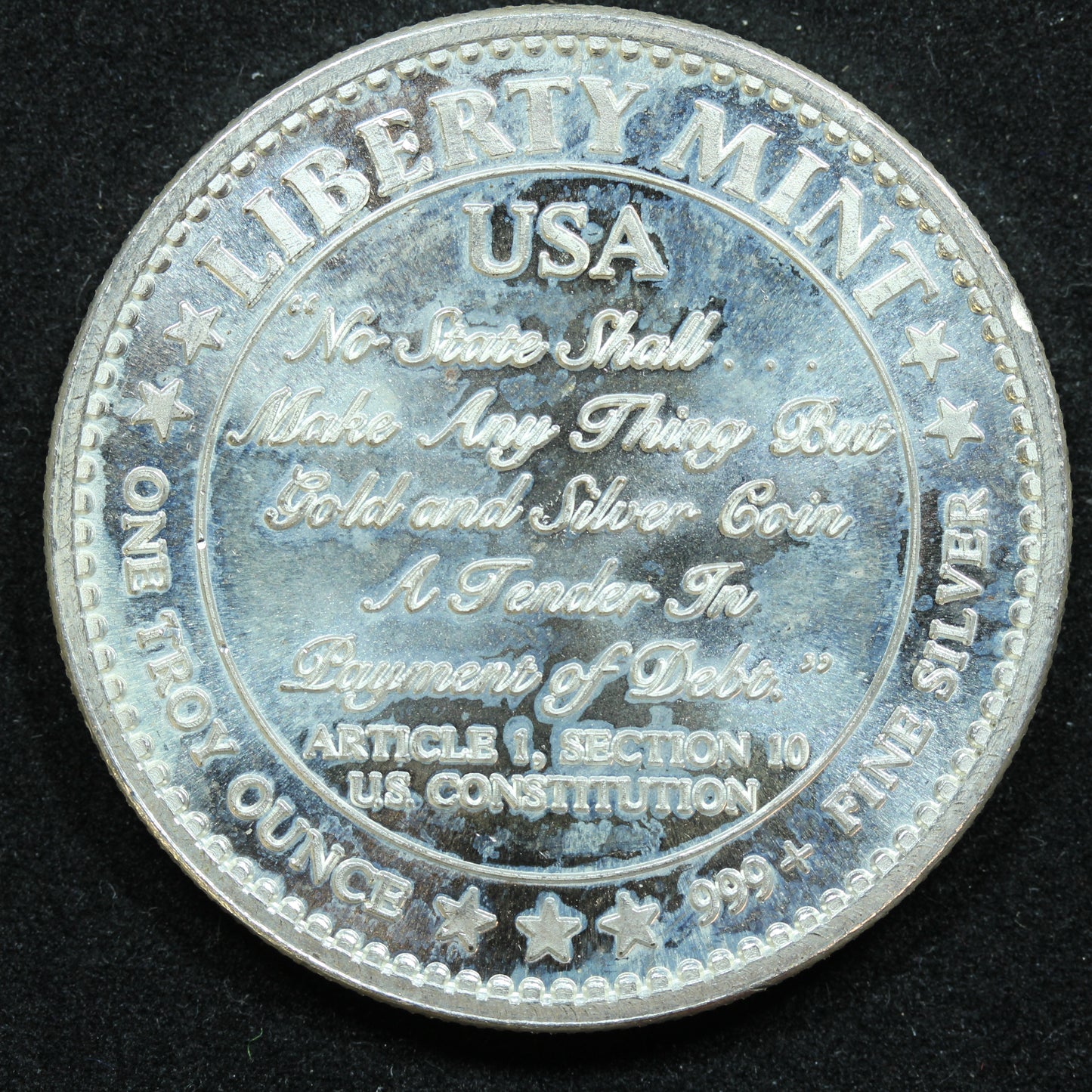 1 oz .999 Fine Silver - Liberty Mint Millennial Trade Unit - Spotting/Scratches