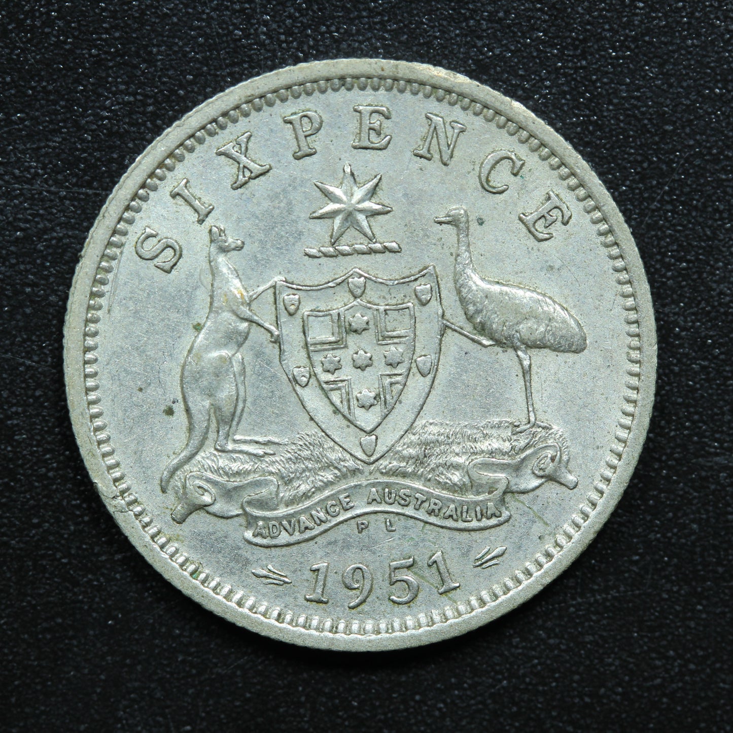 1951 Australian 6 Six Pence Silver Coin - KM# 145