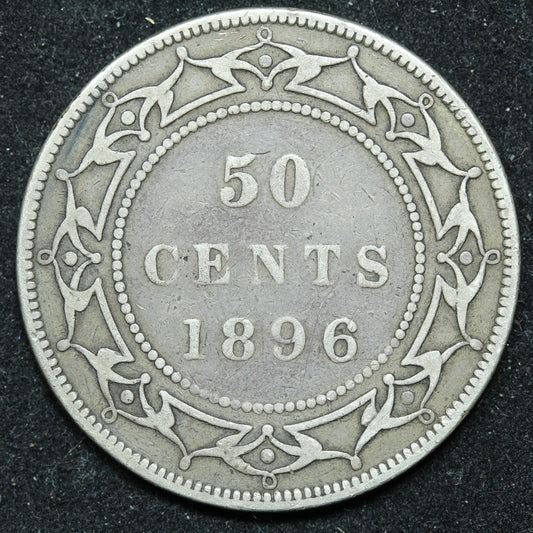 1896 Newfoundland 50 Cents Silver Coin - Victoria - KM #6