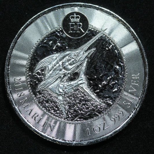 2018 1 oz .999 Fine Silver - $1 Cayman Islands Marlin BU