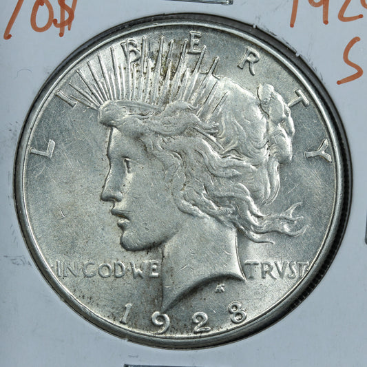 1928 S Peace Dollar Silver $1 - San Francisco