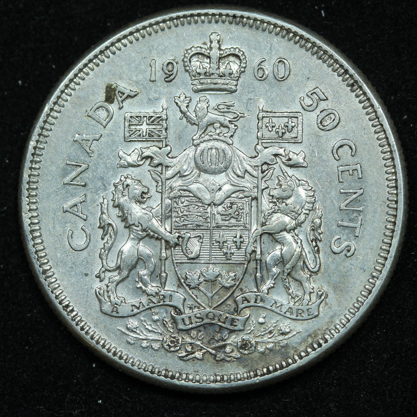 1960 Canada 50 Cents Silver Coin - Elizabeth II - KM #56