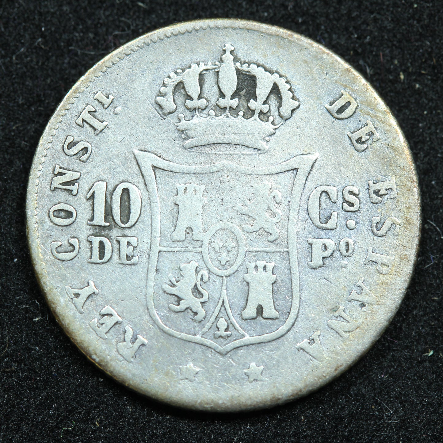 1885 10 Centimos Philippines Silver Coin - Alfonso XII - KM# 148