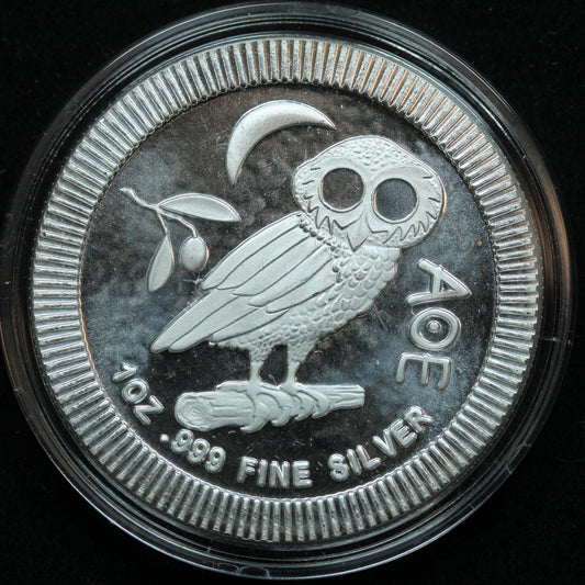 2020 Niue $2 AOE Owl Of Athena 1 oz .999 Fine Silver Coin w/ Capsule