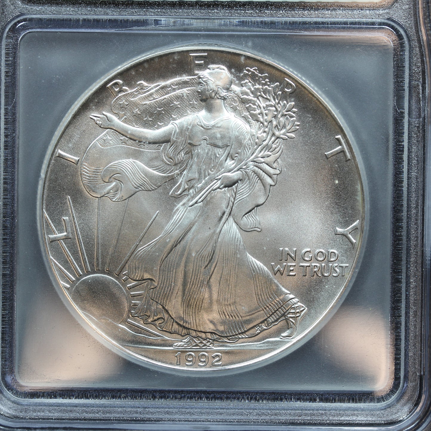 1992 American Silver Eagle $1 .999 Fine Silver - ICG MS 69