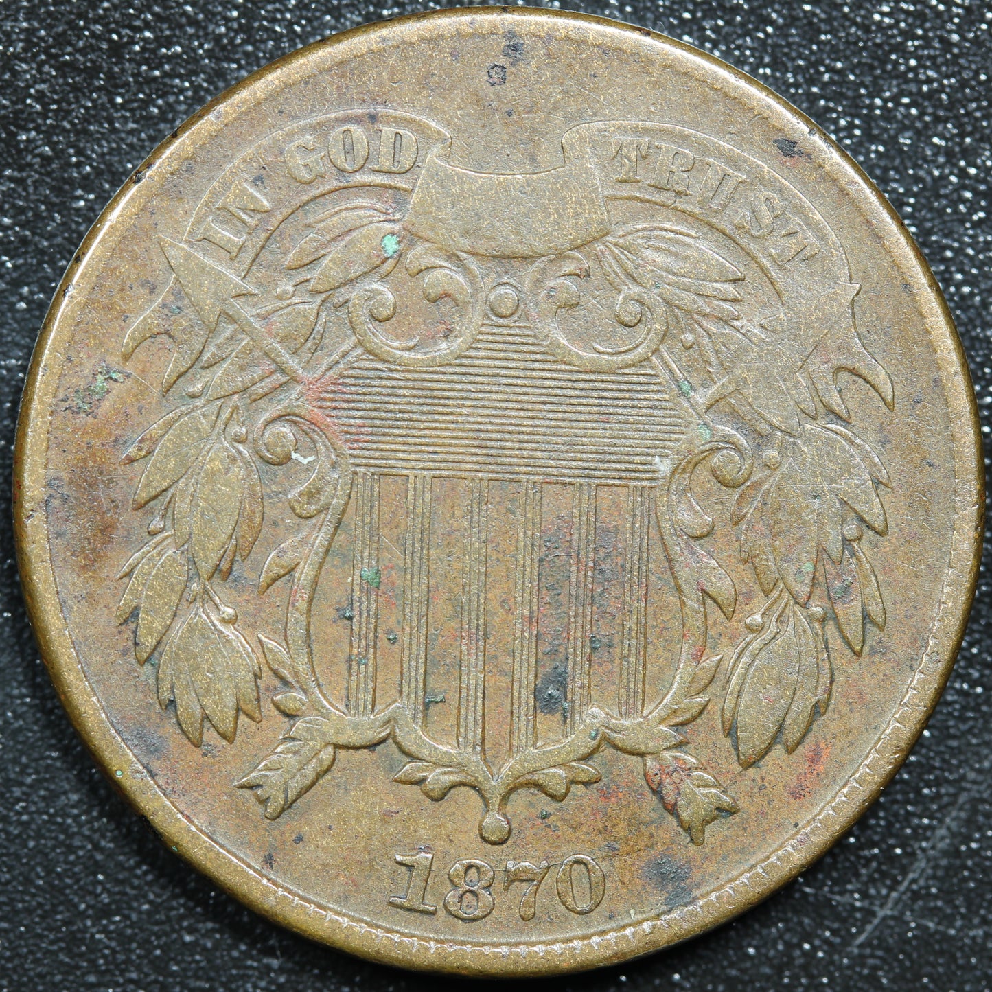 1870 2c Two Cent Piece United States US