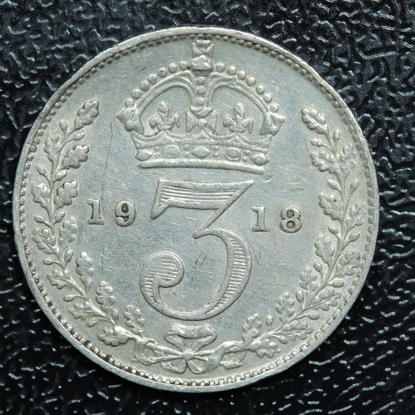 1918 Great Britain 3 Pence Threepence Silver Coin - KM# 813