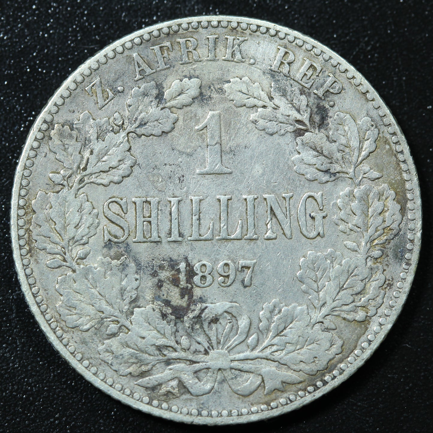 1897 South Africa 1 One Shilling Silver Coin - KM# 5