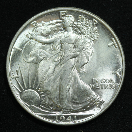 1941 (Philadelphia) Walking Liberty Silver Half Dollar 50c