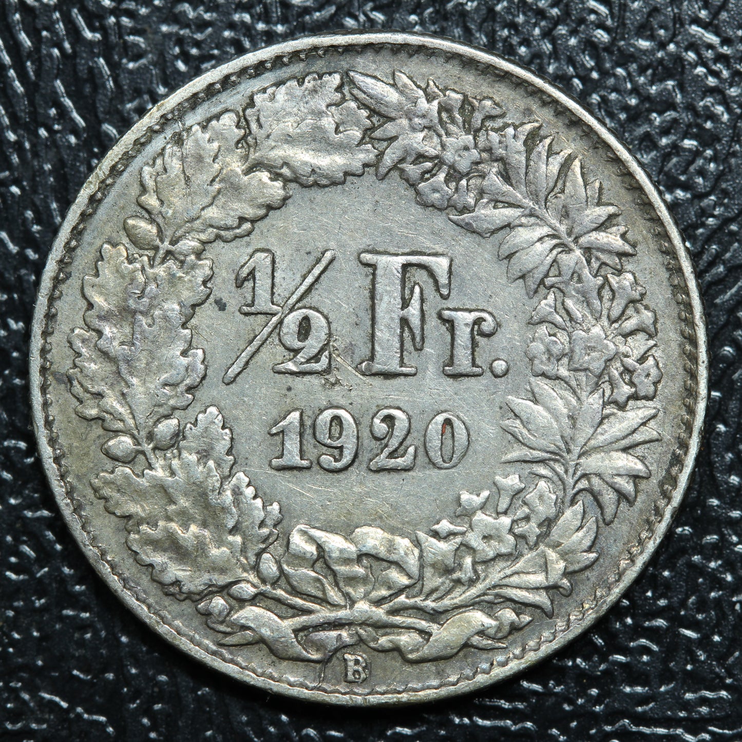 1920 B Switzerland 1/2 FRANC Silver KM#23