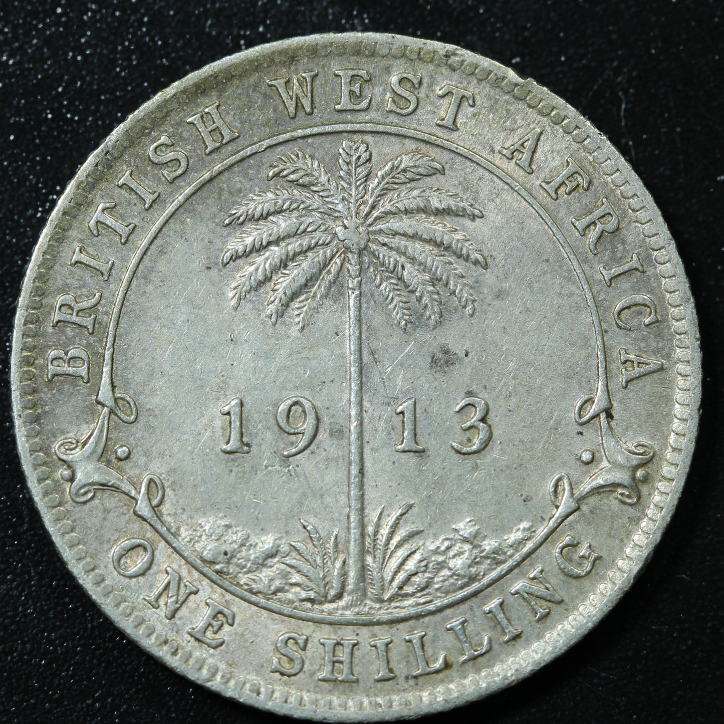 1913 British West Africa 1 One Shillings Silver Coin - KM# 12