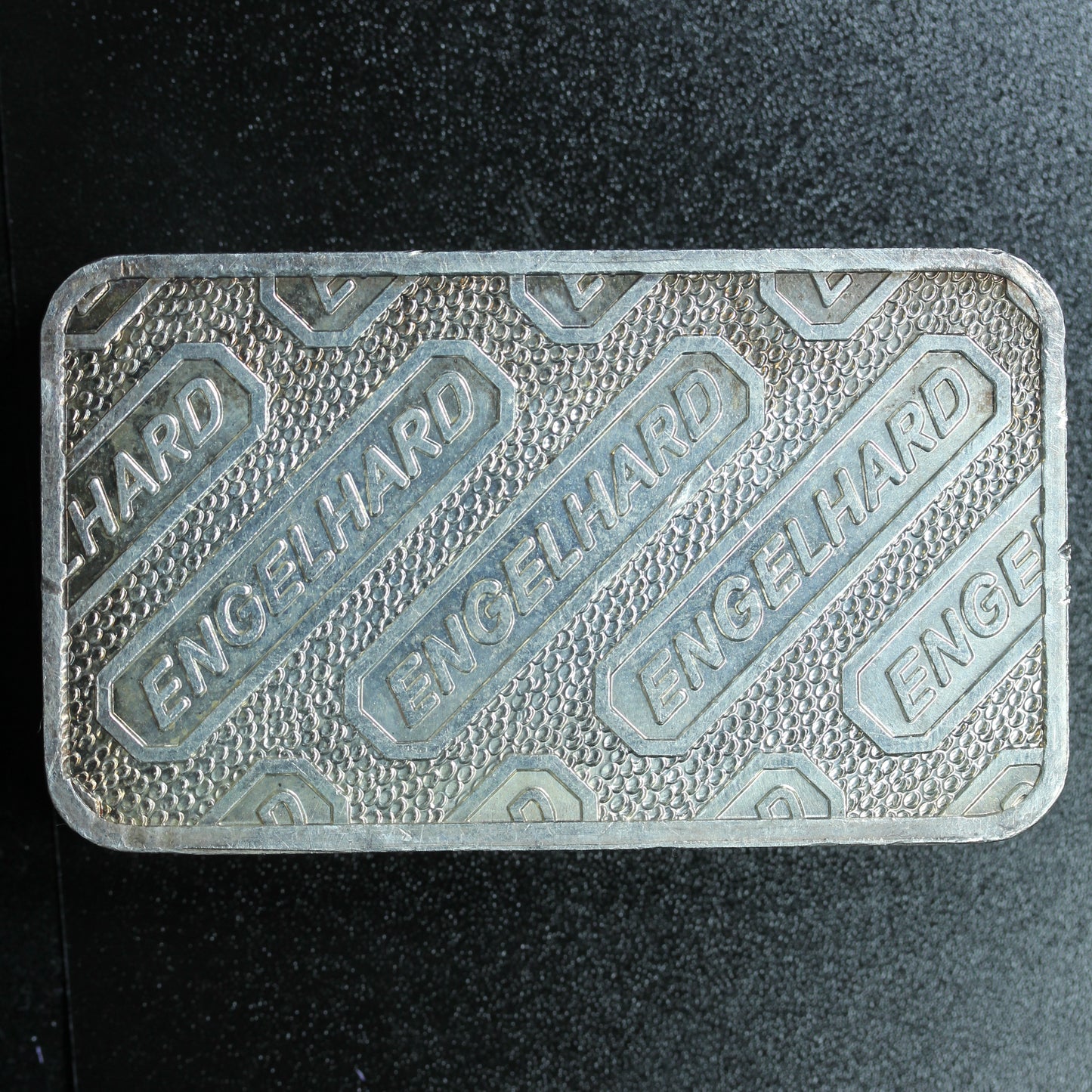 10 oz .999+ Fine Silver Engelhard Bar - #P123083 - Course Pebbled Finish Reverse