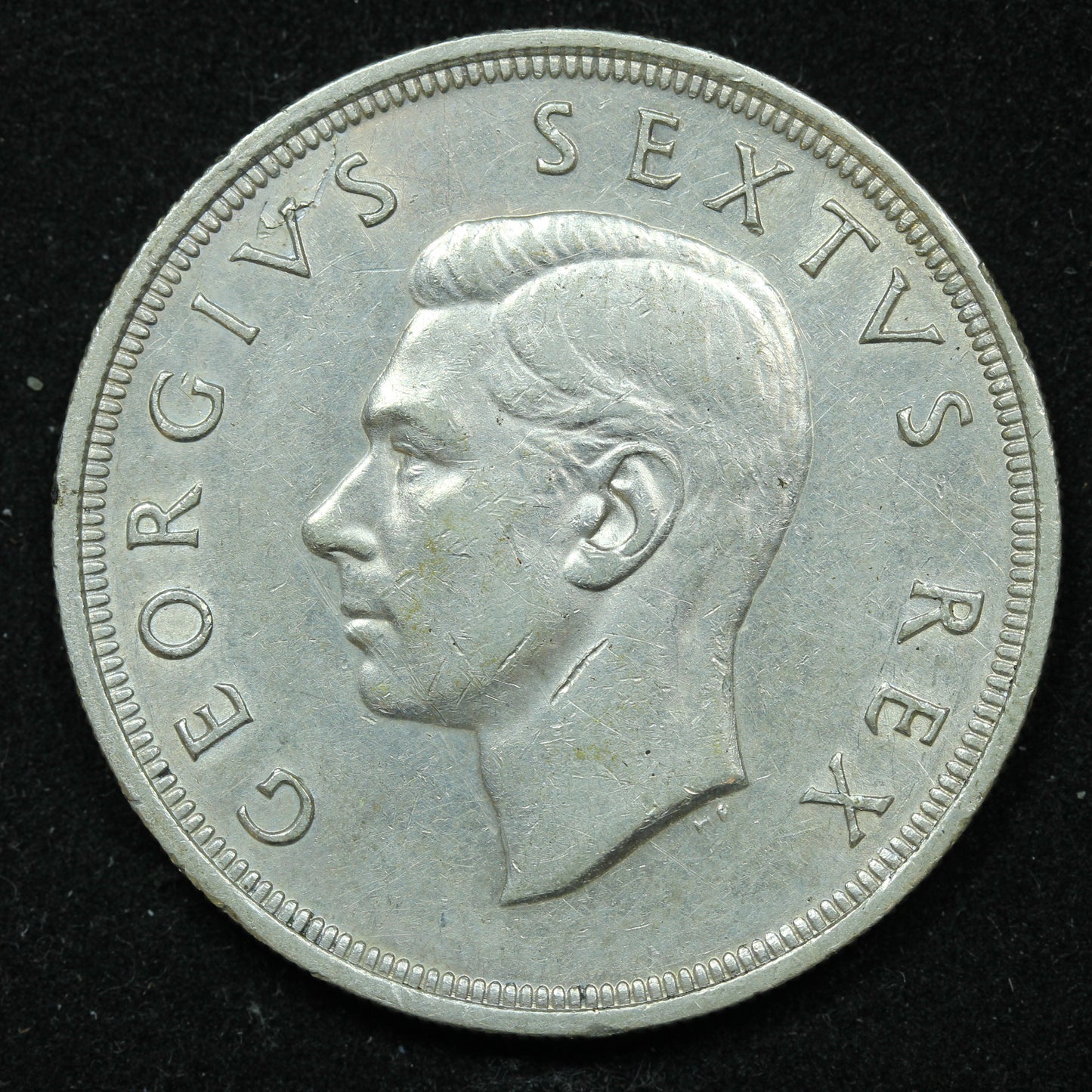 1950 South Africa 5 Five Shilling Silver Coin - KM# 40.1