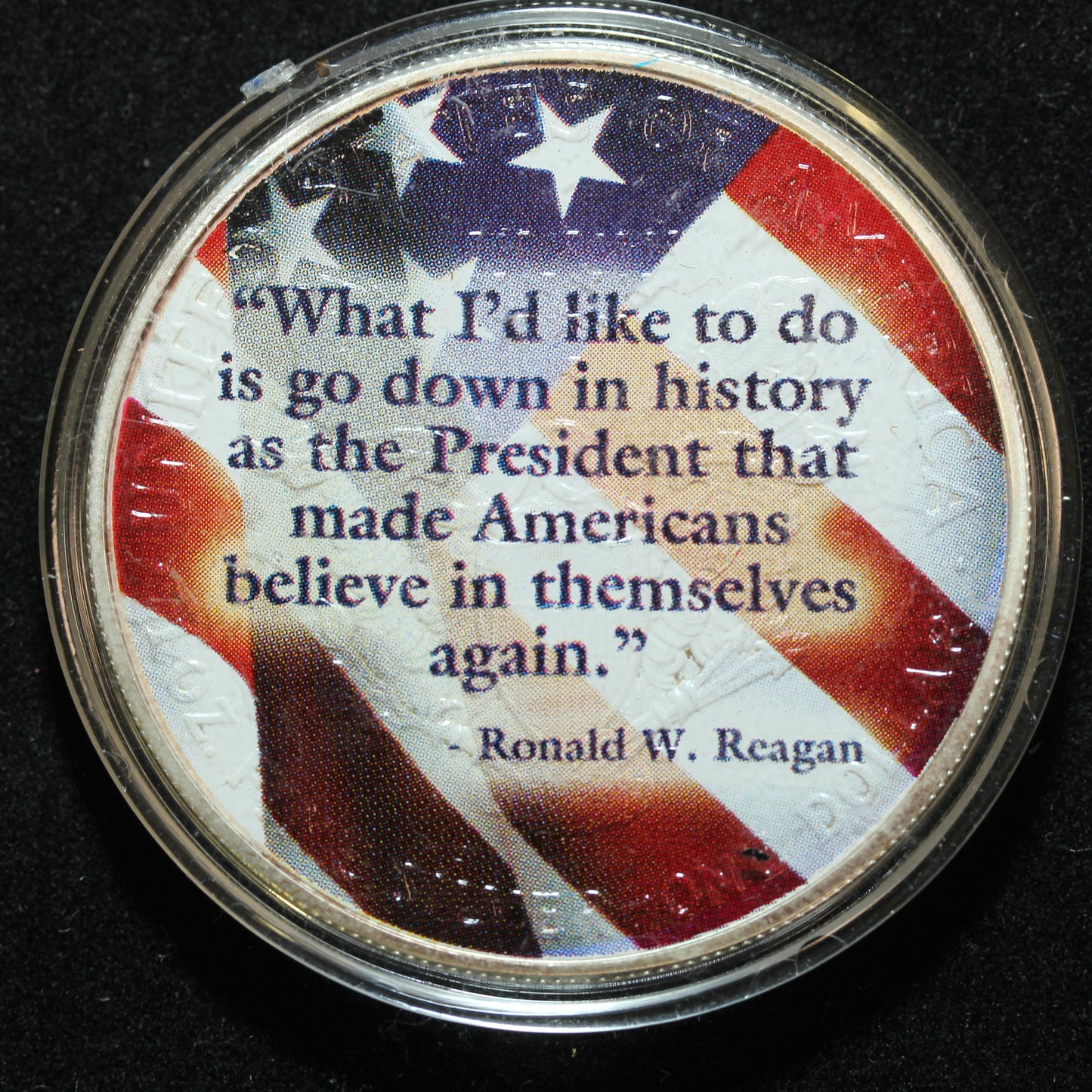 2004 American Silver Eagle $1 Bullion Coin .999 - Colorized Ronald Reagan w/ Capsule