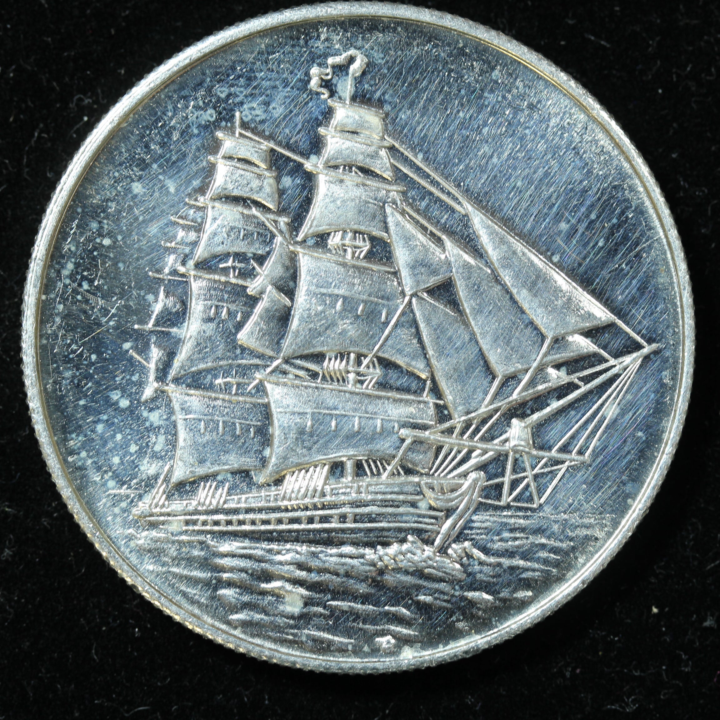 1 oz .999 Fine Silver Round APM Silver Trade Unit Boat Schooner