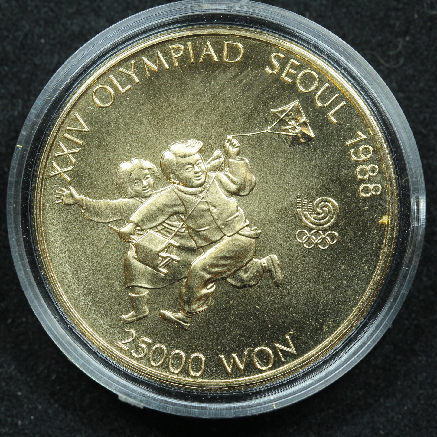 1987 South Korea 1/2 oz Gold 25,000 Won Olympic Kite Flying Commemorative