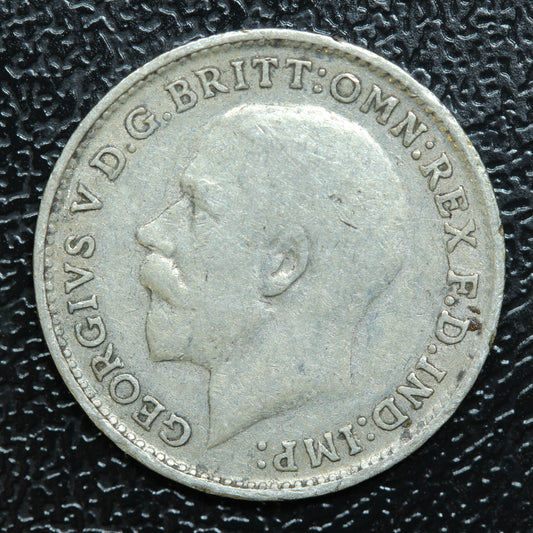 1918 Great Britain 3 Pence Threepence Silver Coin - KM# 813