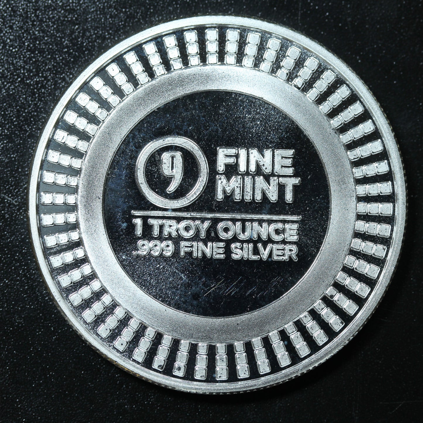 1 oz .999 Fine Silver Round - 9Fine Mint - Radial w/ Capsule