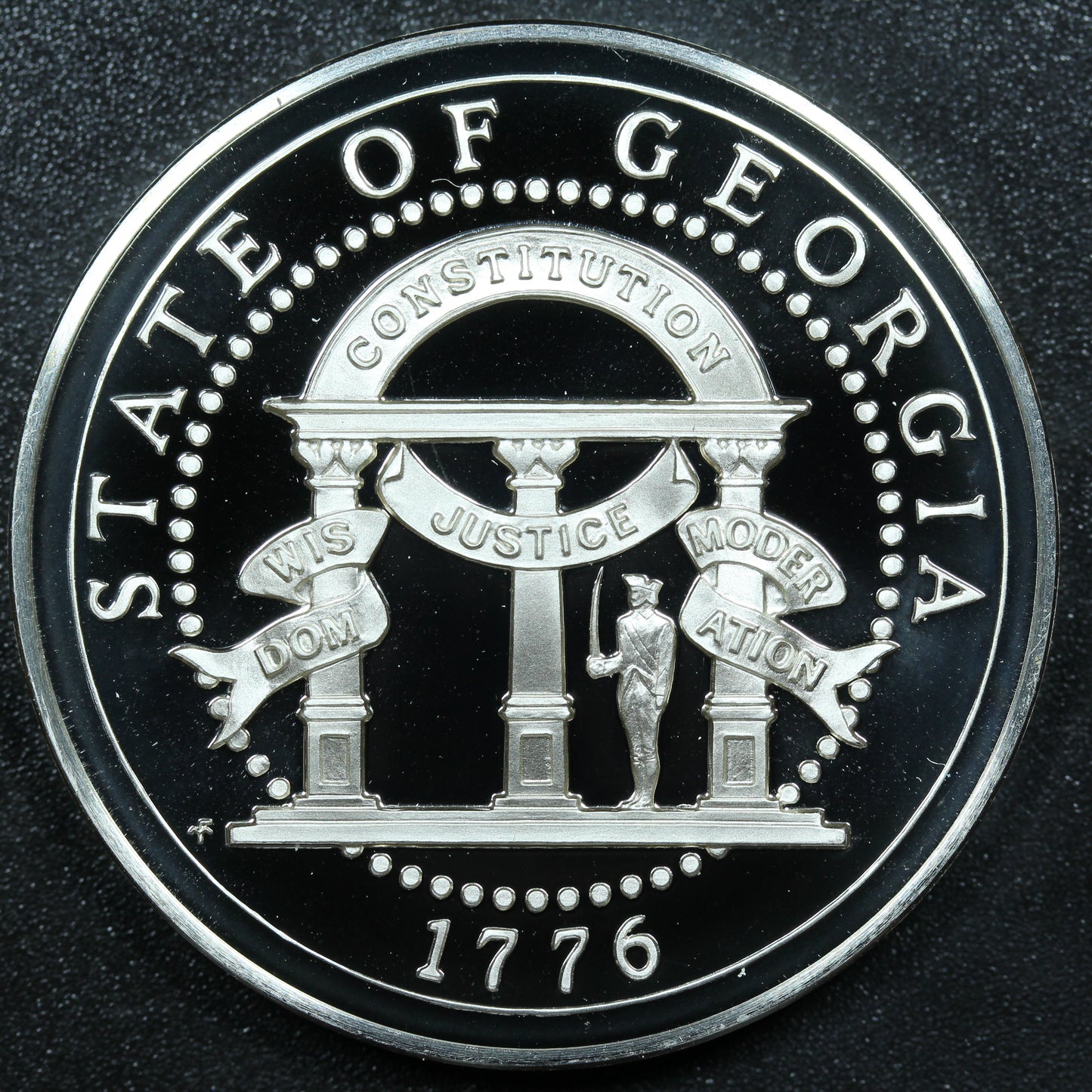 Franklin Mint 50 State Bicentennial Medal - GEORGIA Sterling Silver Proof w/ Capsule