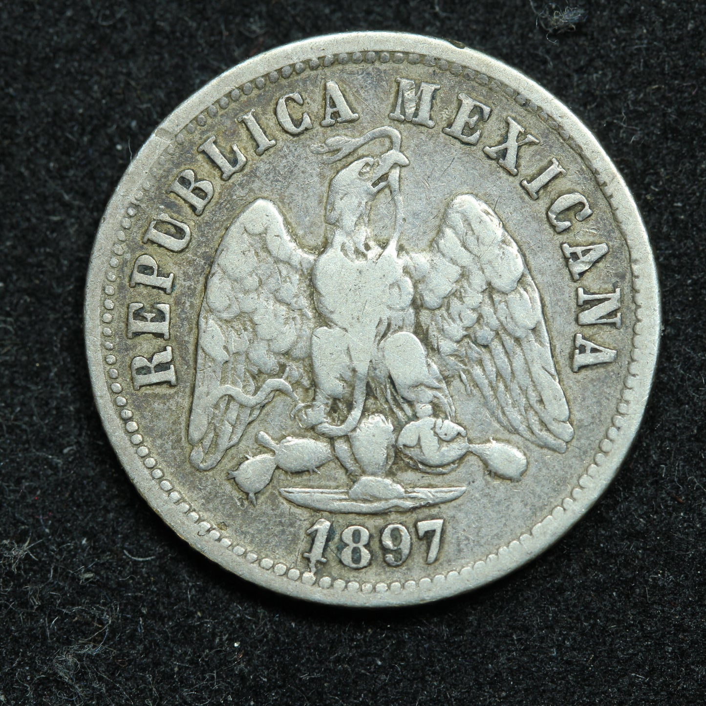 1897 10 Centavos Zs Z Mexico Silver Coin - KM# 403.10