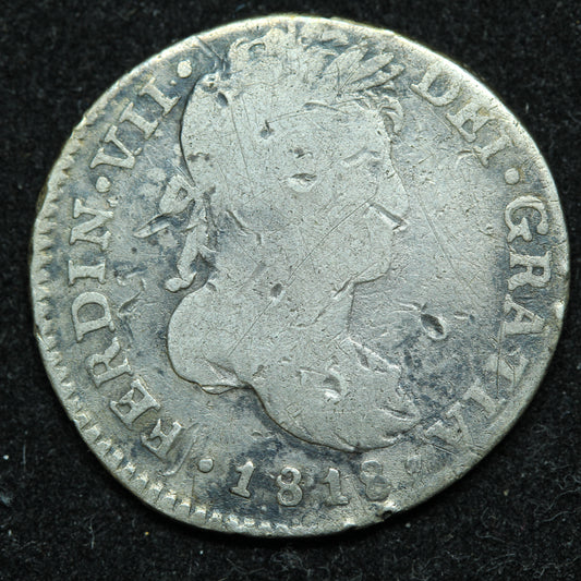 1818 1 Real Guatemala Silver Coin - KM# 66
