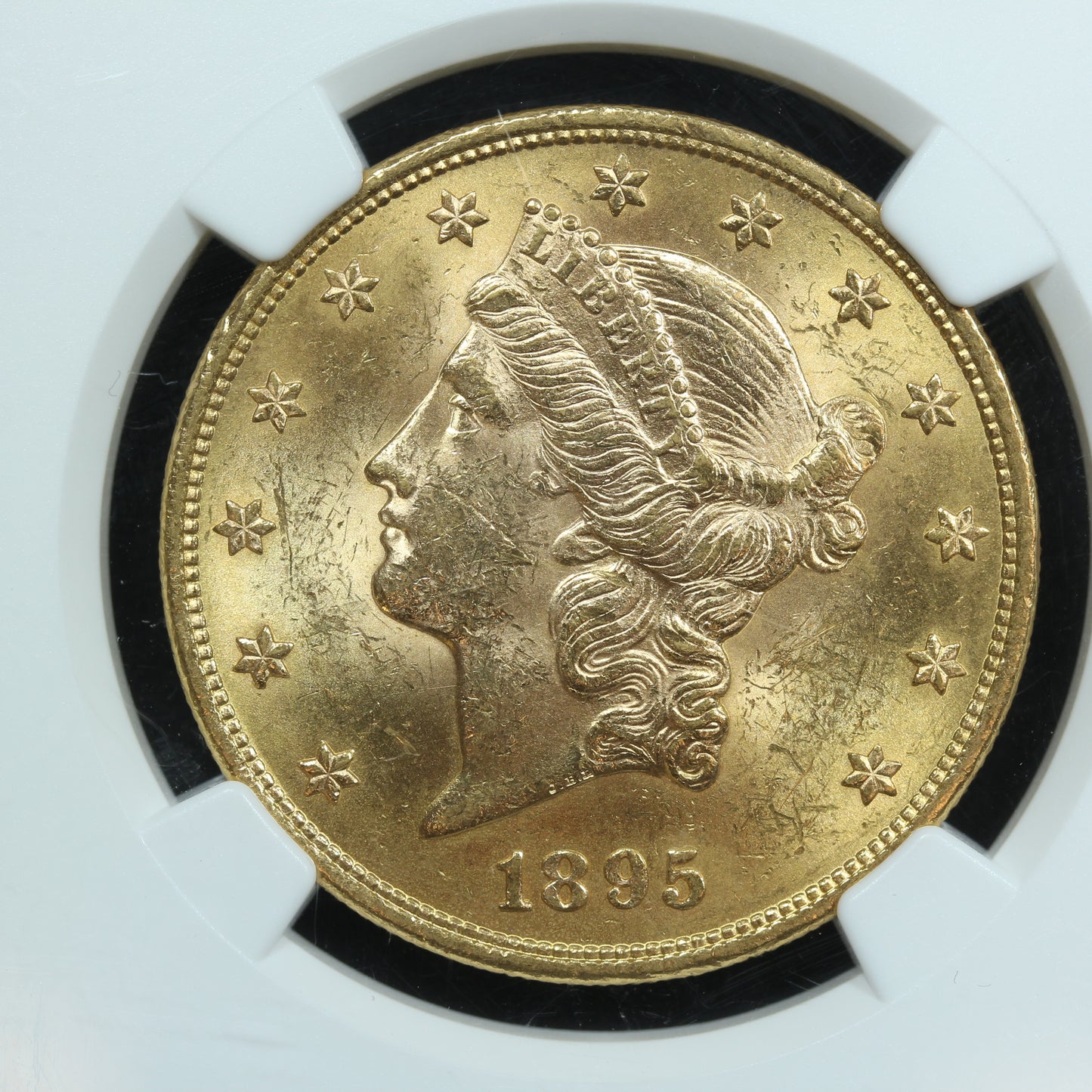 1895 (Philadelphia) $20 Gold Liberty Head Double Eagle Coin - NGC MS 61