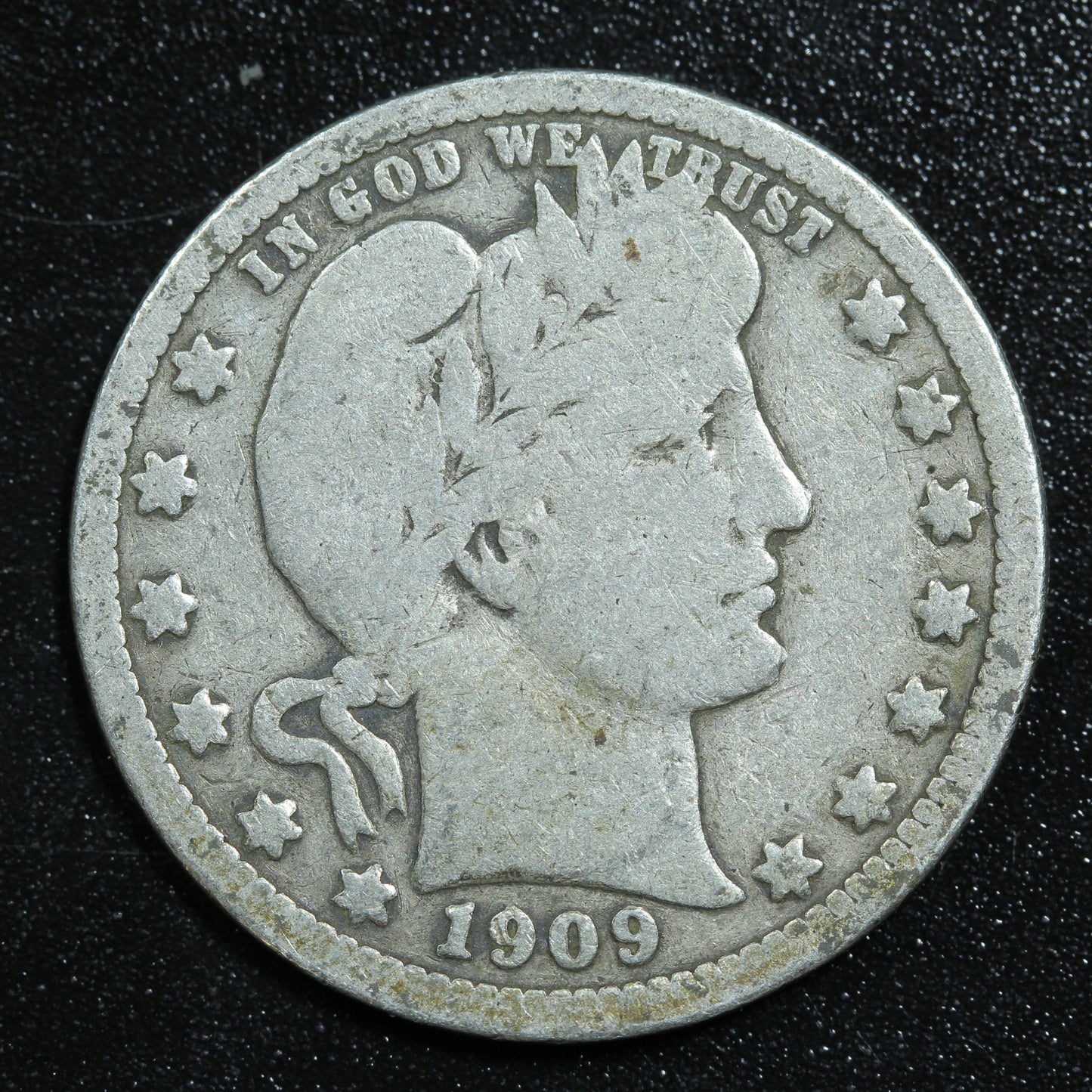 1909 P Barber Silver Quarter Dollar - Philadelphia