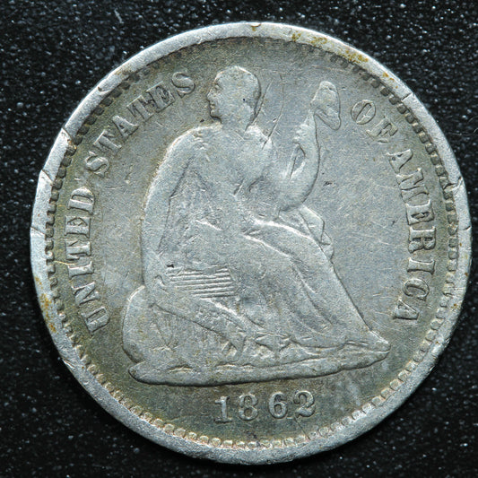 1862 Half Dime 5c Liberty Seated Arrows at Date