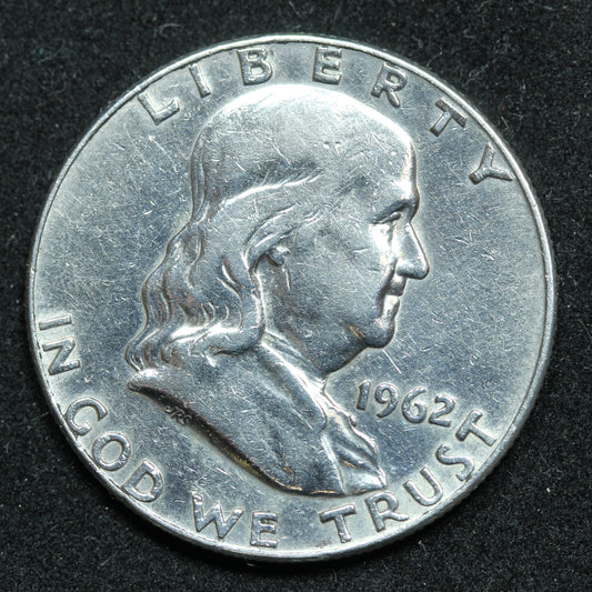 1962 D Denver 50c Silver Franklin Half Dollar