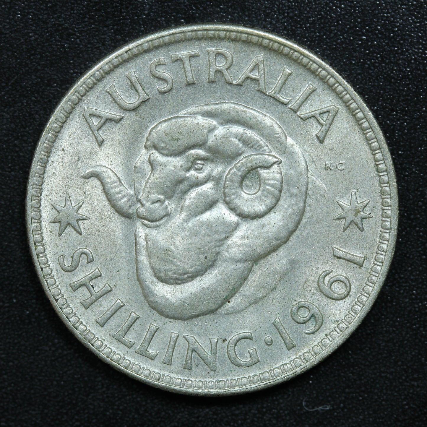 1961 Australia Shilling Silver Coin - KM# 59