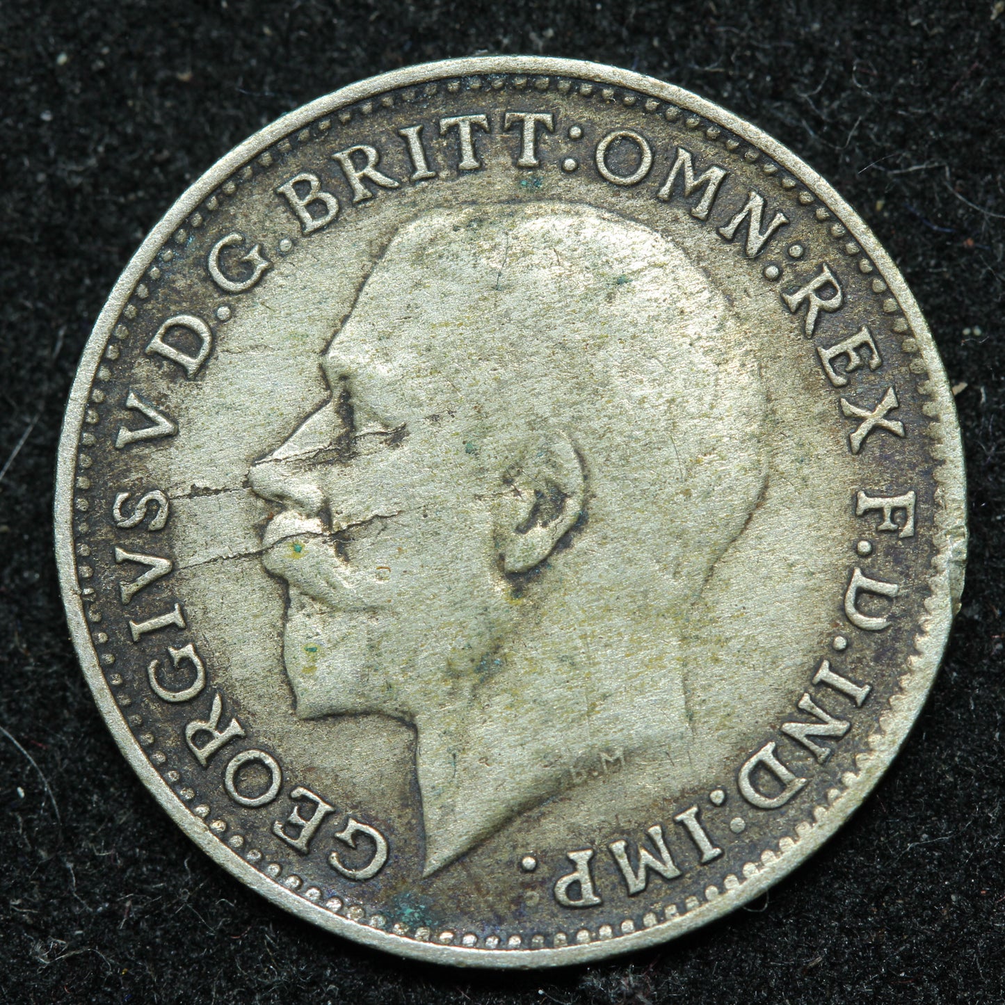 1921 Great Britain 3 Pence Threepence .500 Fine Silver KM#813a