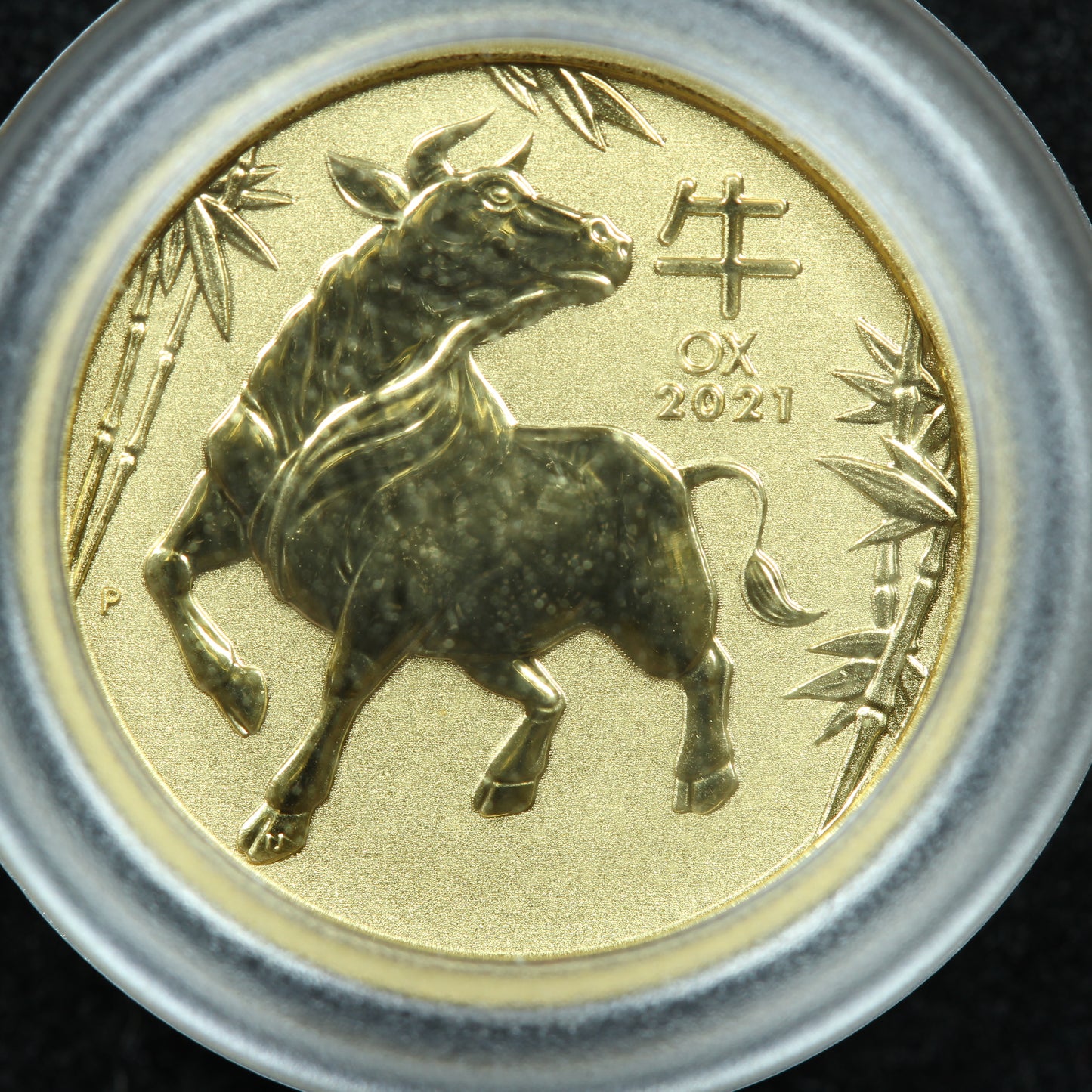 2021 Perth Australia Year of the Ox 1/20 oz .9999 Fine Gold Coin w/ Capsule