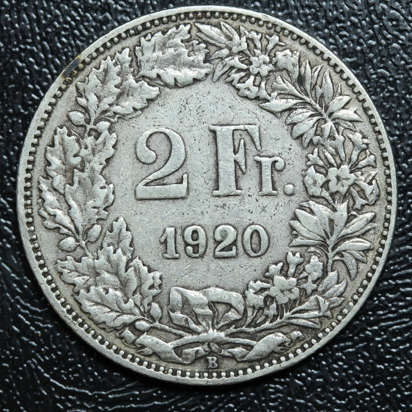 1920 B Switzerland 2 FRANC Silver KM#21