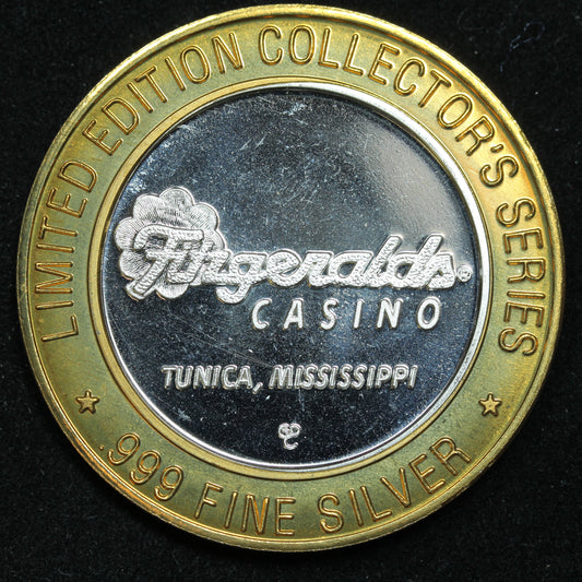Fitzgeralds Tunica MS Gaming Token .999 Fine Silver - Mr. O'Lucky