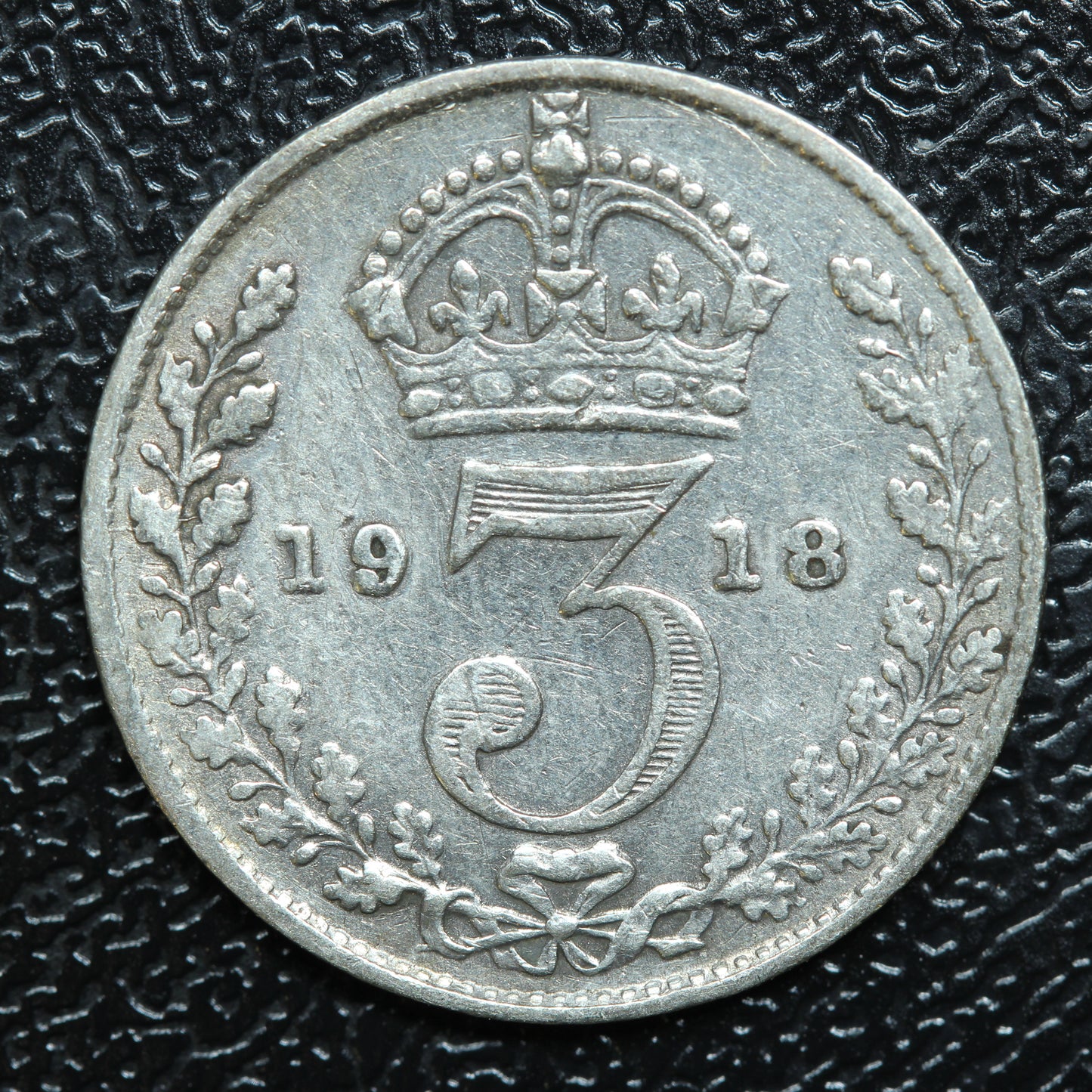 1918 Great Britain 3 Pence Threepence Silver Coin - KM# 813