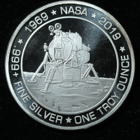 1 oz .999 Fine Silver Round - 2019 NASA Apollo 11 w/ Capsule