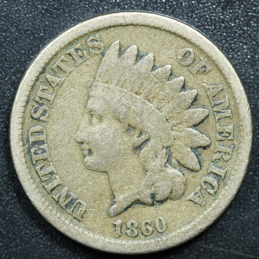 1860 Indian Head Penny 1c Rounded Bust
