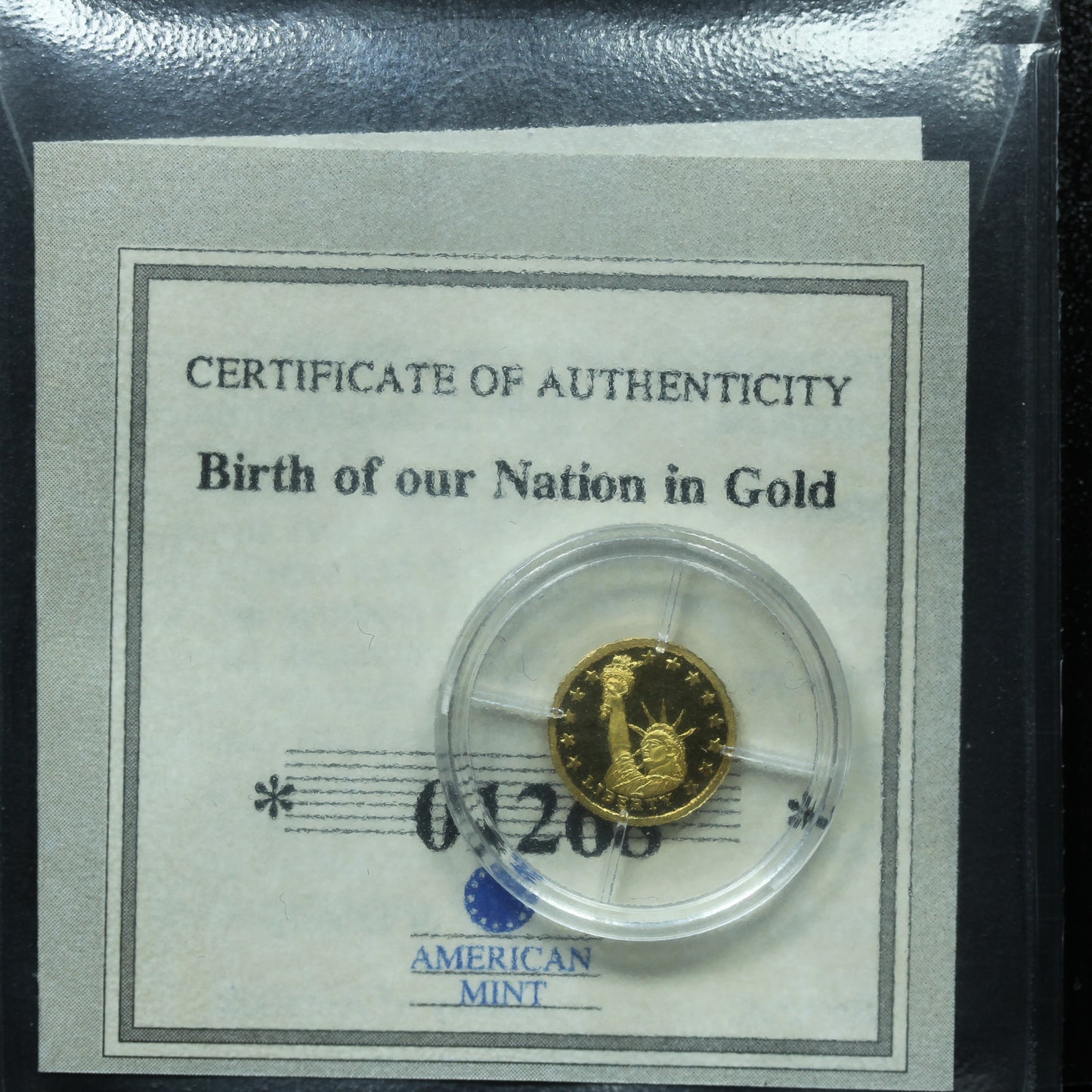 14k Birth of Our Nation in Gold American Mint Coin - Statue of Liberty
