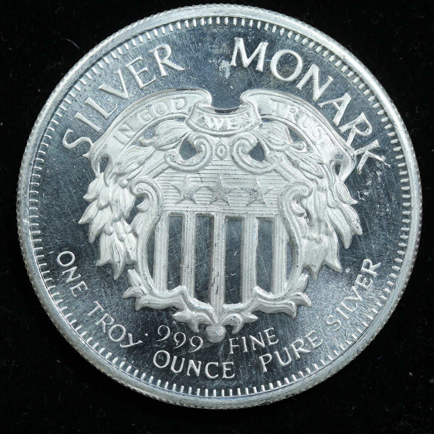 1 oz .999 Fine Silver Round - One Silver Monark w/ Capsule