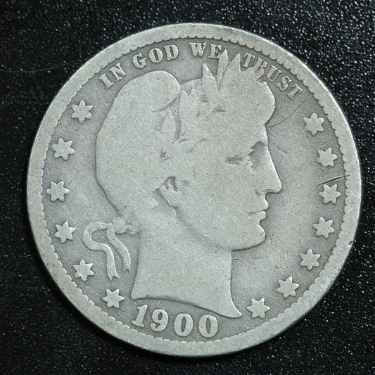 1900 P Barber Silver Quarter Dollar - Philadelphia