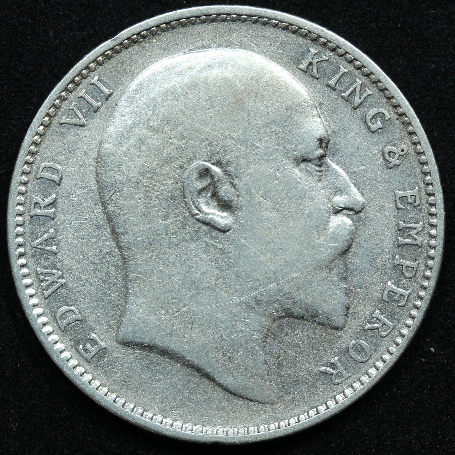 1903 India-British Silver 1 Rupee Coin - Edward VII - KM #508