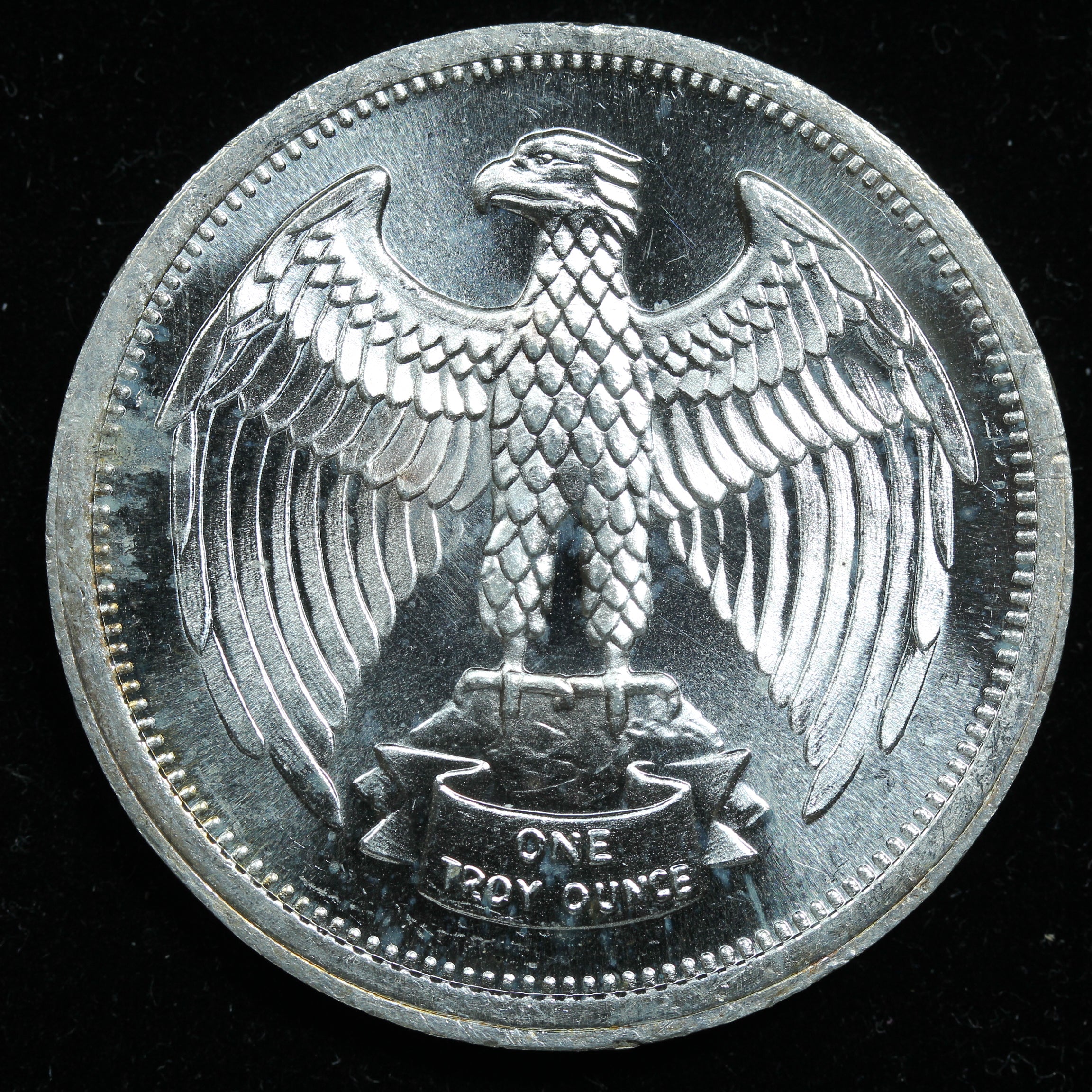 1 oz .999 Fine Silver Round The Letcher Mint 1974 Eagle BGA