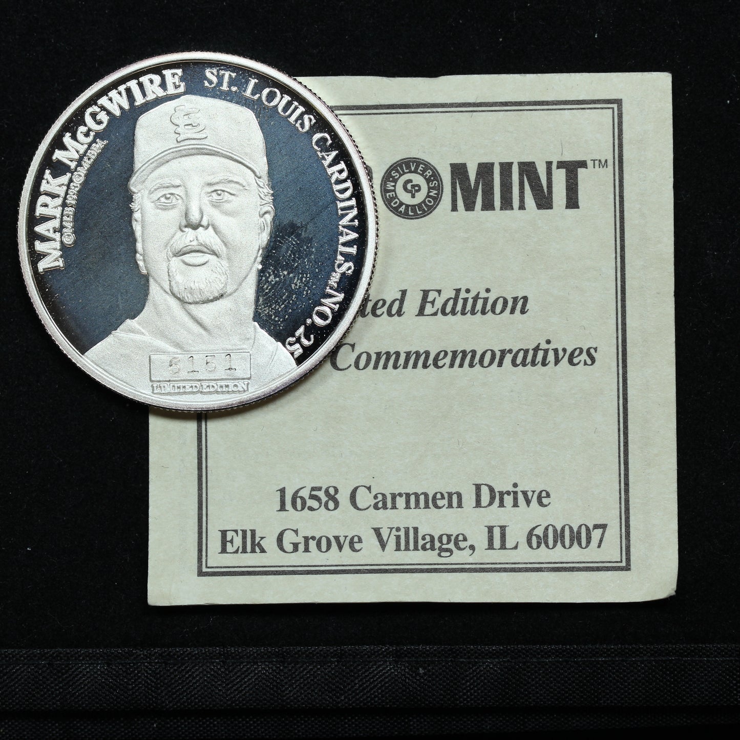Mark McGwire Commemorative - 1 Oz .999 Fine Silver Round - #6151