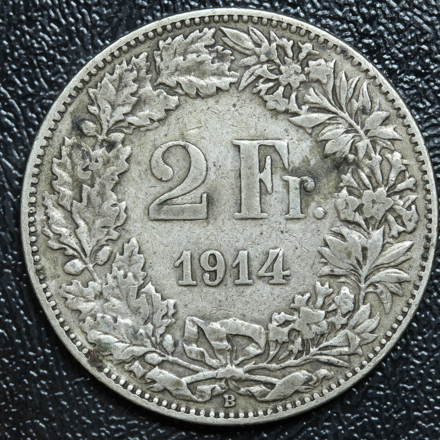 1914 B Switzerland 2 FRANC Silver KM#21
