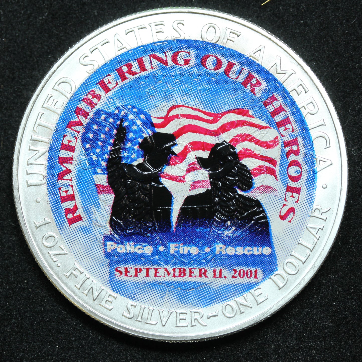 2001 American Silver Eagle $1 Bullion Coin .999 Fine 9/11 America Unites Heroes