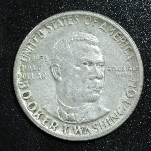 1951 Booker T Washington Commemorative Silver Half Dollar