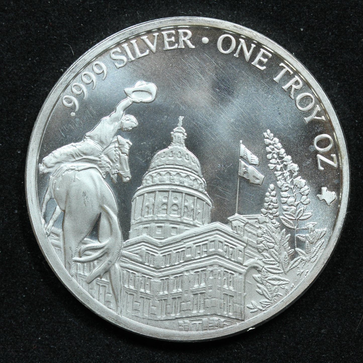 2019 1 oz .9999 Fine Silver Texas Precious Metals Silver Round - Minor Scratches