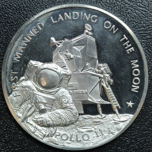 1 oz .999 Fine Silver Art Round - Manned Landing on the Moon