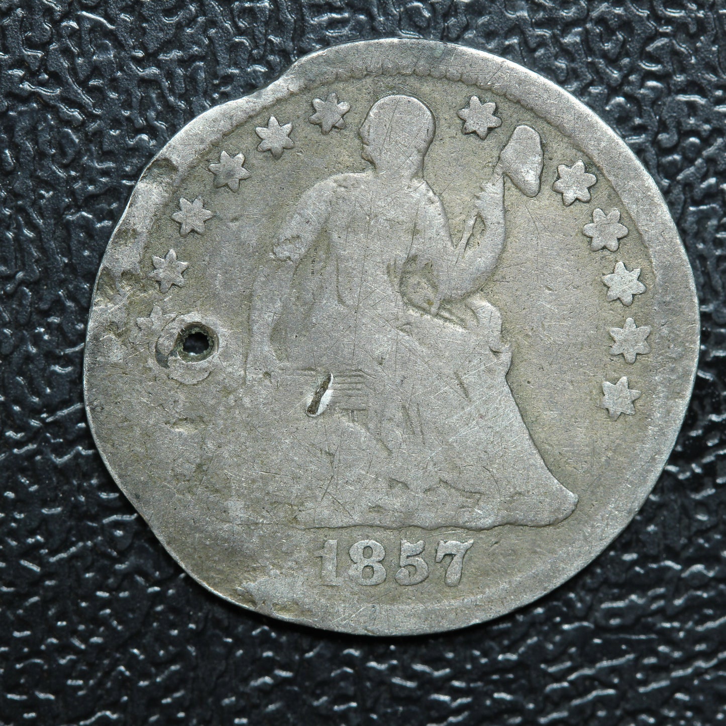 1857 Seated Liberty Half Dime 90% Silver